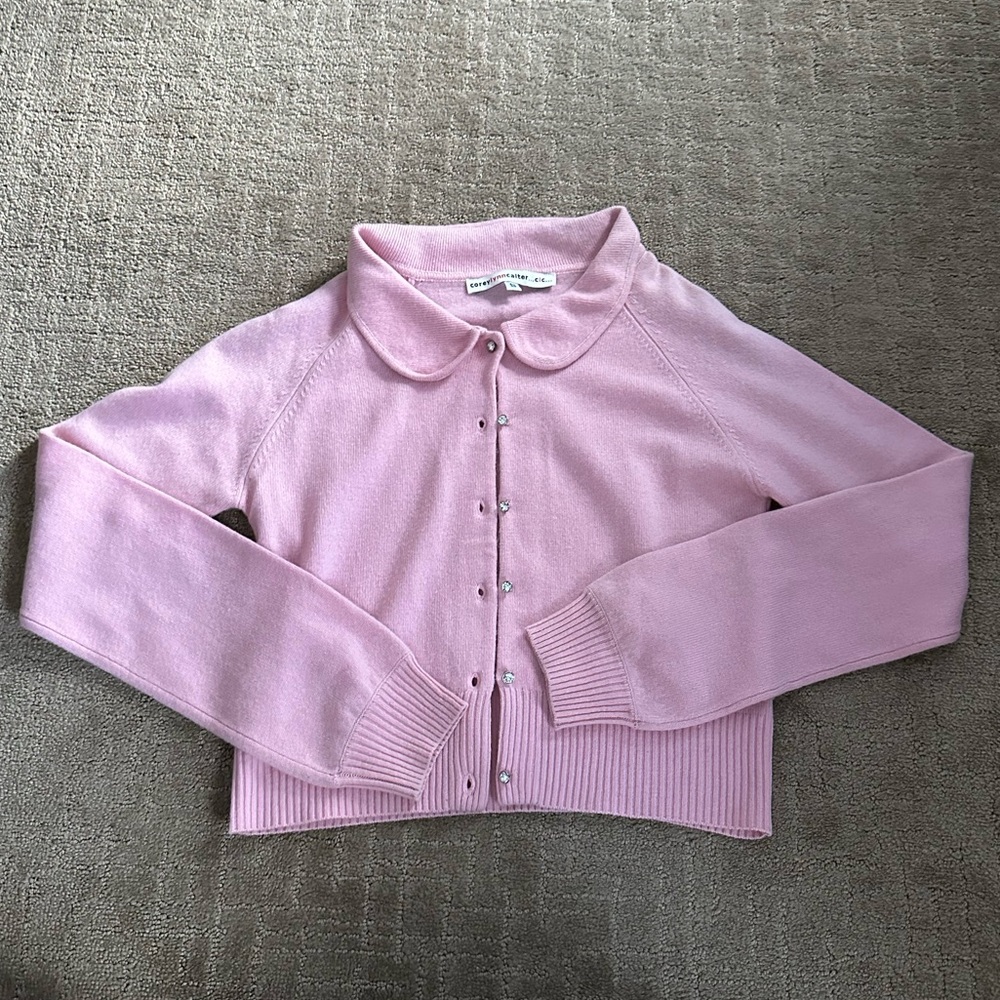 Coreylynnwalter Peter Pan Collar Pink Cashmere Cardigan